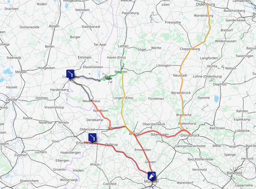 Screenshot of the route map for this day