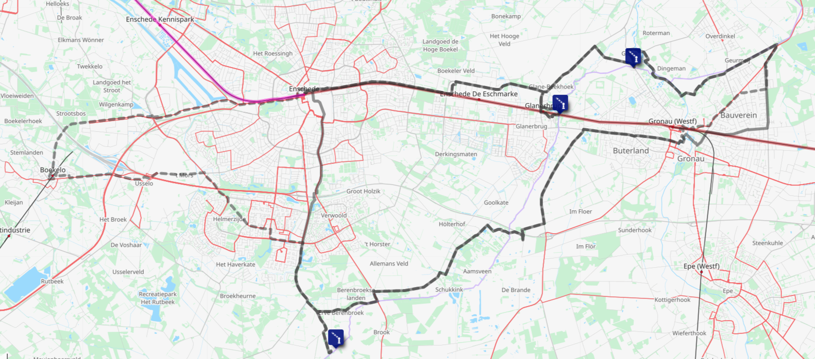 Screenshot of the route map for this day