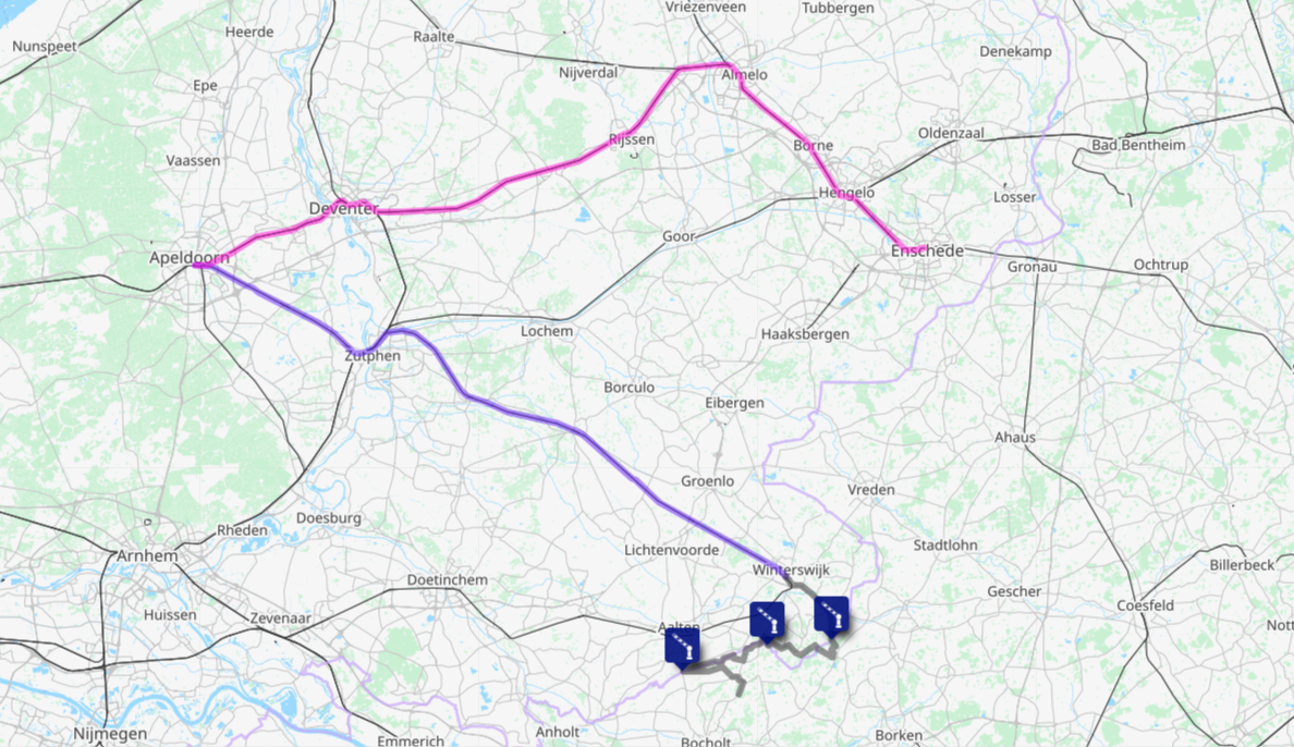 Screenshot of the route map for this day