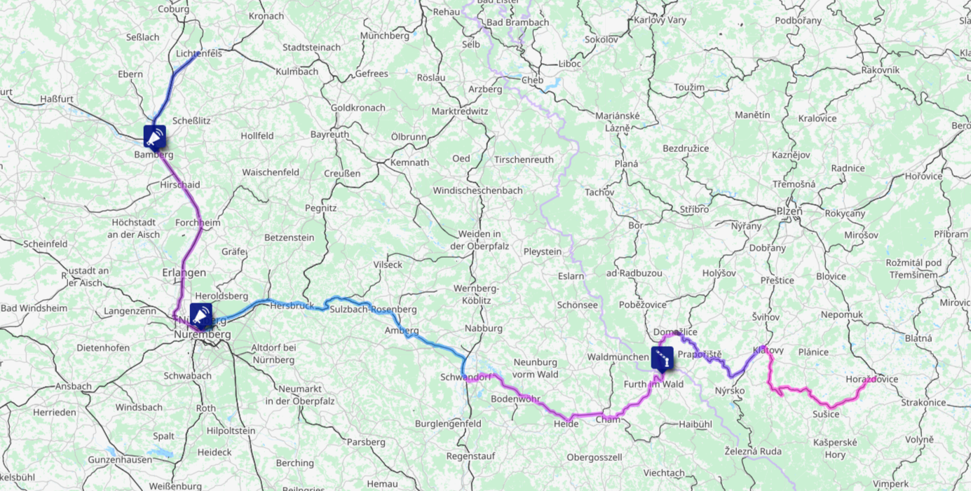 Screenshot of the route map for this day